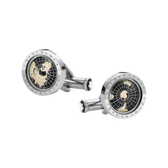These are the Montblanc Black Geosphere 1858 Cufflinks.