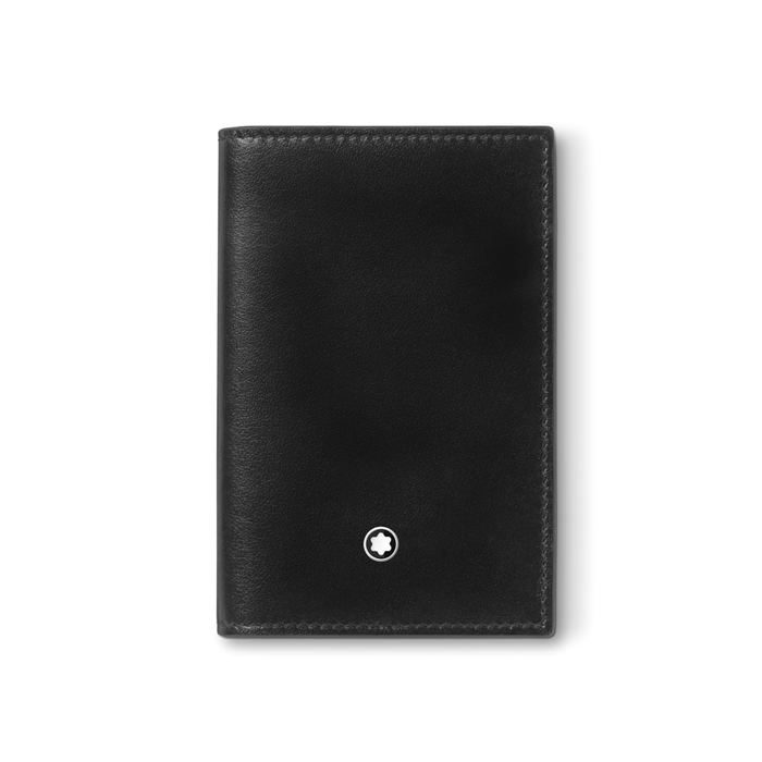 Montblanc's Meisterstück Black Leather Card Holder 2CC is made out of smooth calfskin leather in Italy.