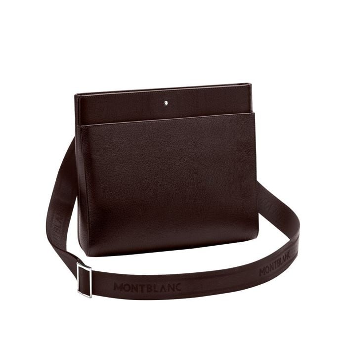 Montblanc envelope bag is made from brown soft grain leather.