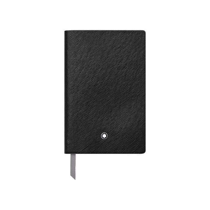 The Montblanc black leather A7 lined notebook.