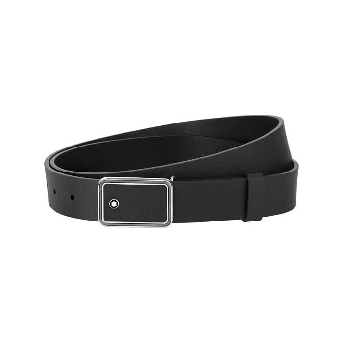 This is the Montblanc Brass Palladium & Ruthenium-Coated Rectangular Plate Buckle Business Line Belt. 