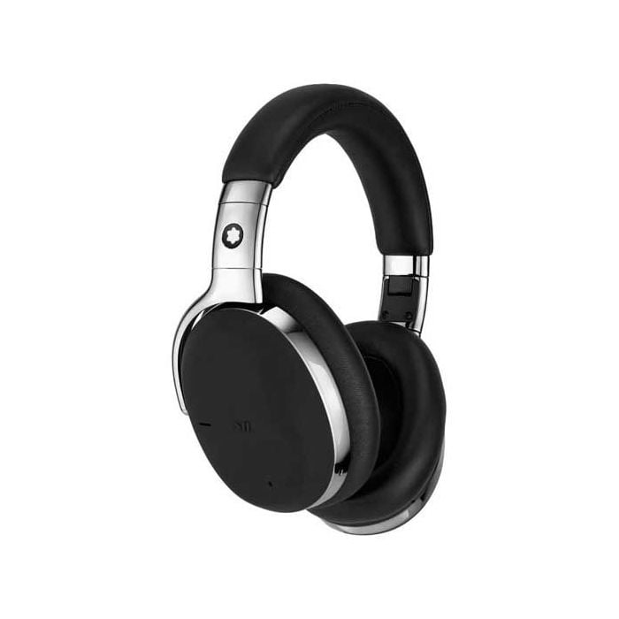 These are the Montblanc MB 01 Smart Travel Over-Ear Black Headphones. 