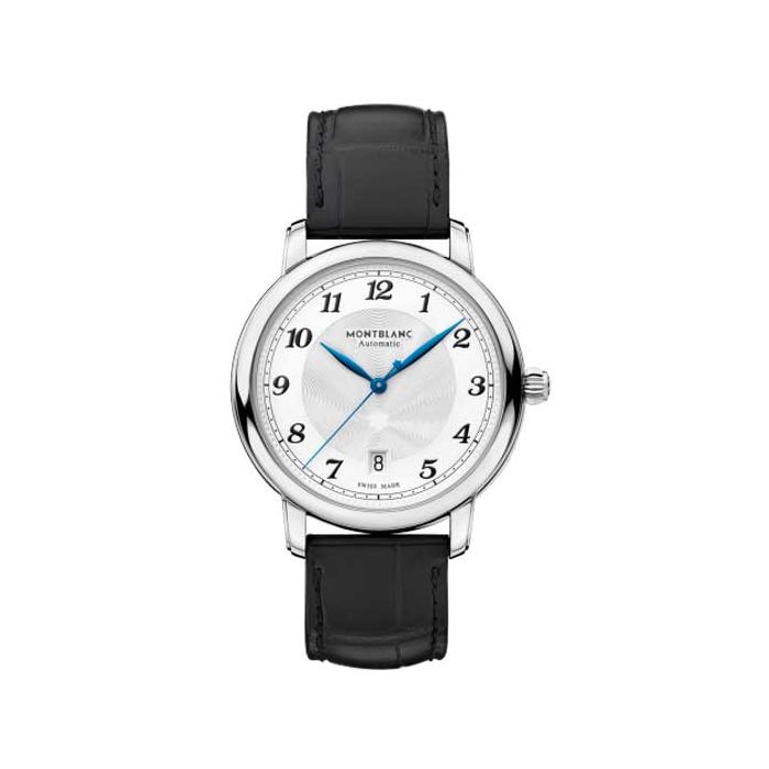 This black Montblanc watch is part of their star legacy collection. 