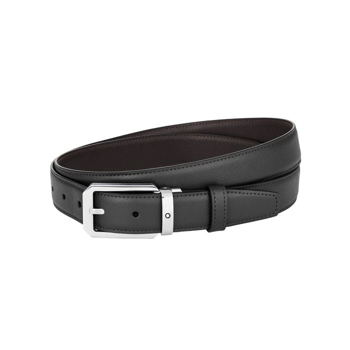This Stainless Steel Reversible Trapeze Pin Buckle Business Line Saffiano Belt has been designed by Montblanc. 