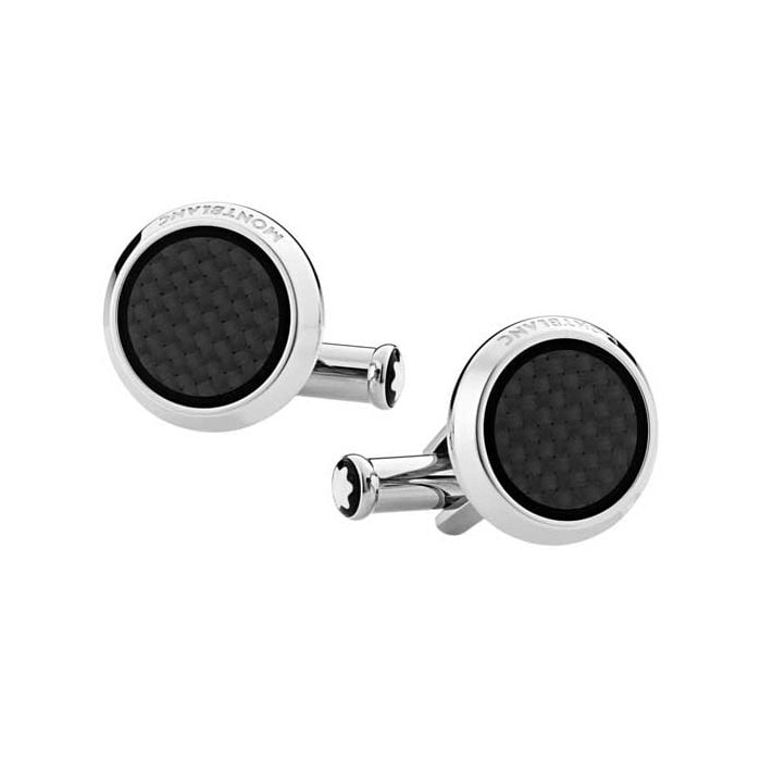 The Montblanc Carbon-Patterned Inlay Extreme 2.0 Cufflinks.