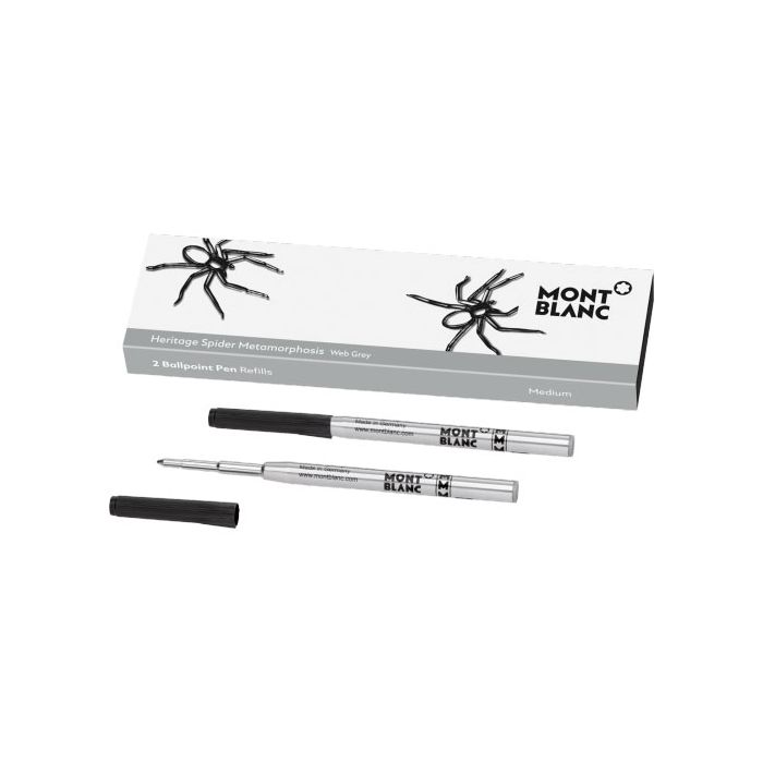 The Montblanc grey Heritage Spider ballpoint pen refills.