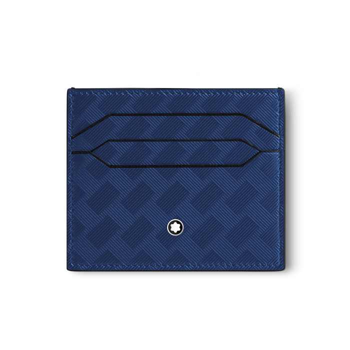 This Montblanc Extreme 3.0 Card Holder Ink Blue 6CC has the textured embossed pattern on the front. 