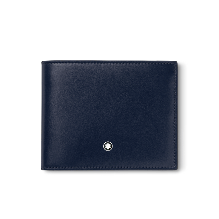 Meisterstück 6CC Ink Blue Plain Leather Wallet by Montblanc. 