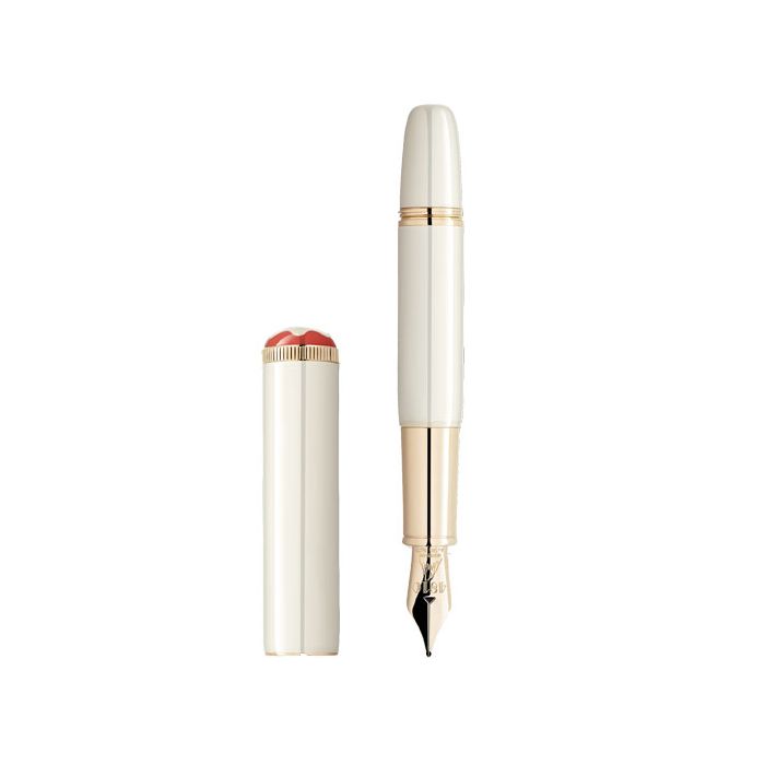 This Heritage Rouge et Noir 'Baby' Ivory Fountain Pen was designed by Montblanc. 
