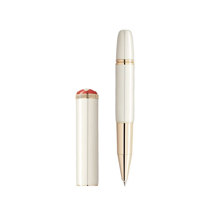 This Heritage Rouge et Noir 'Baby' Ivory Rollerball Pen was designed by Montblanc. 