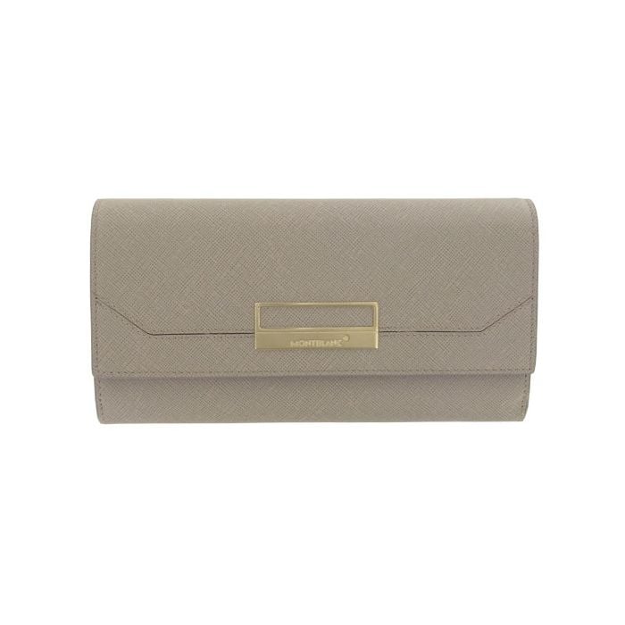 Montblanc sartorial leather wallet is made in taupe colour.