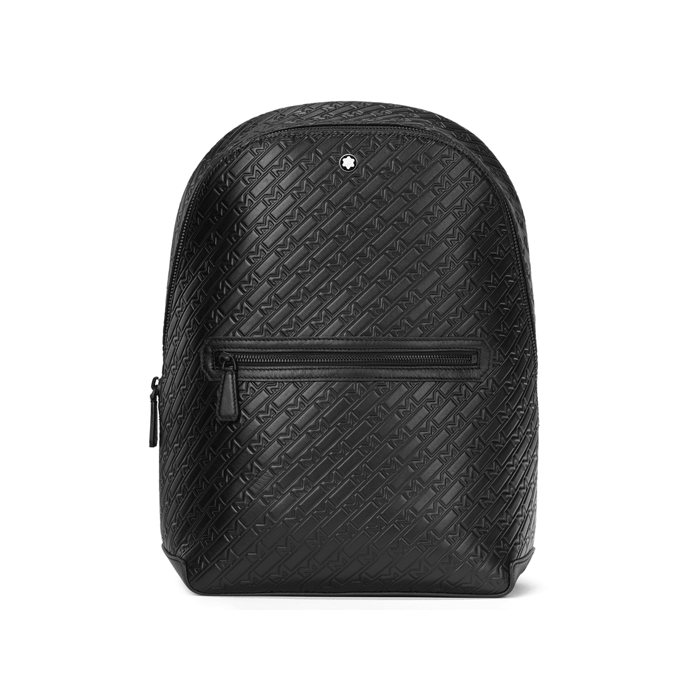 This M_Gram Leather Backpack 4810 Black by Montblanc has a front zip pocket for easy access when you're on-the-go. 