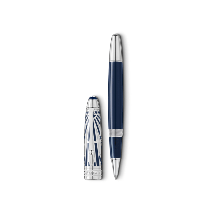 This Meisterstück Doué LeGrand Rollerball Pen The Origin Collection by Montblanc has an intricately patterned cap that is inspired by Art Deco.