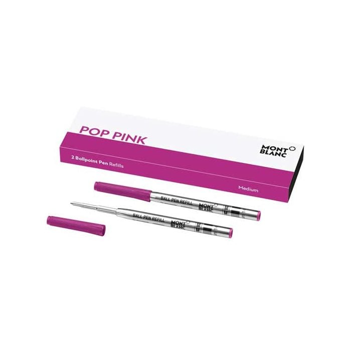 These are the Montblanc Pop Pink Medium Ballpoint Pen Refills. 