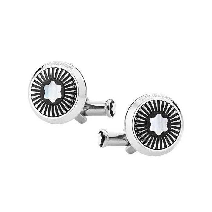 The Montblanc Star Rays Mother of Pearl Inlay Cufflinks.