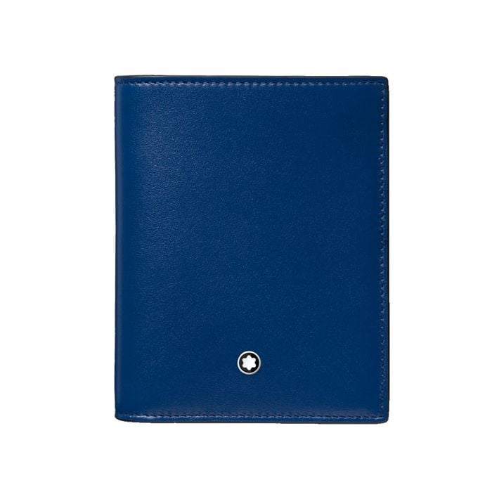 Blue Meisterstück 6CC Compact Wallet designed by Montblanc. 