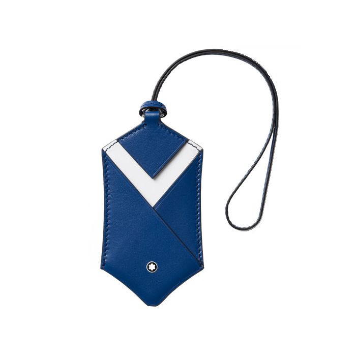 This Blue Meisterstück Luggage Tag was designed by Montblanc. 