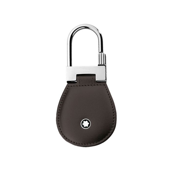Montblanc keyring is made from brown smooth leather.