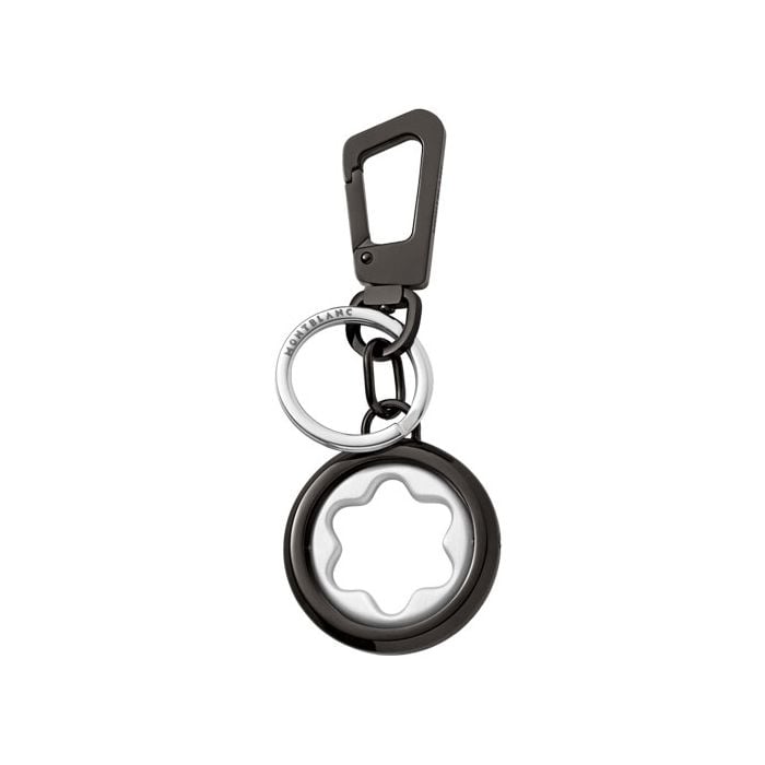 This Meisterstück Ruthenium Spinning Emblem Key Fob has been designed by Montblanc.