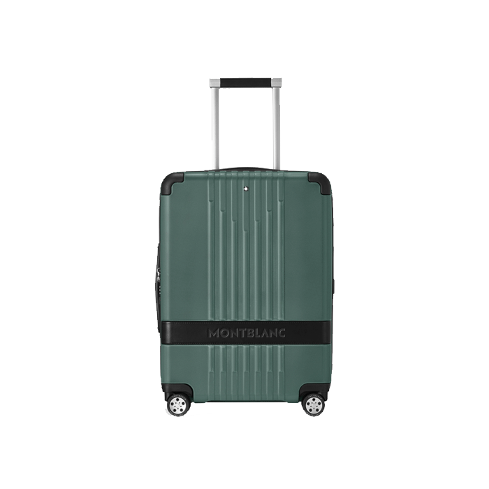 Montblanc's #MY4810 Pewter Cabin Trolley Case with the brand name across the front.