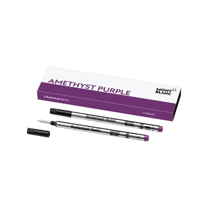 These are Montblanc's medium-sized amethyst purple rollerball refills.