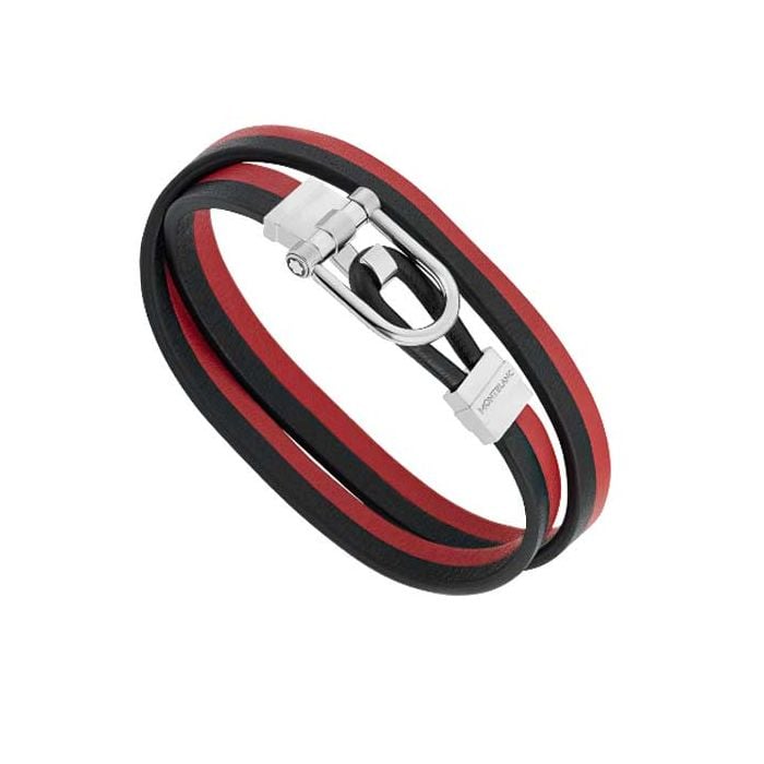 Urban Spirit Red and Black Leather Bracelet