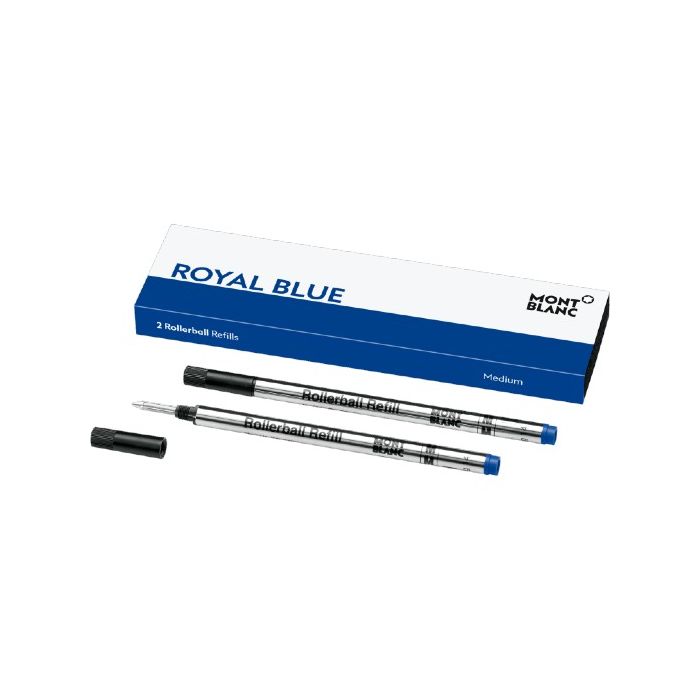 These are the royal blue medium rollerball refills created by Montblanc.