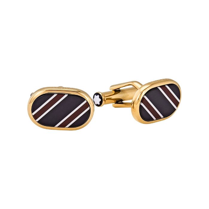 These Champagne Striped Inlay Sartorial Cufflinks are designed by Montblanc. 