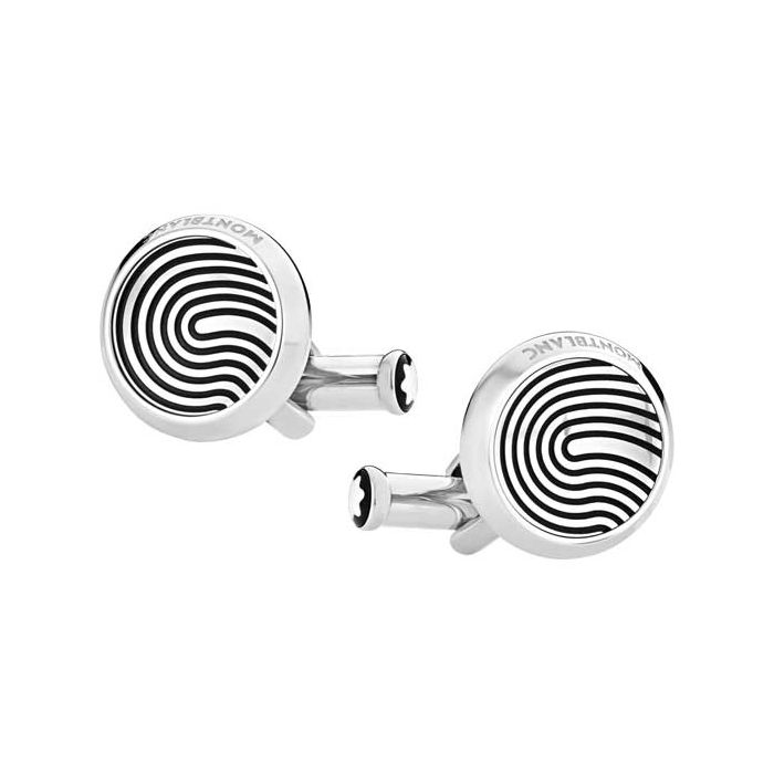 These are the Montblanc Sartorial Fingerprint Inlay Cufflinks.