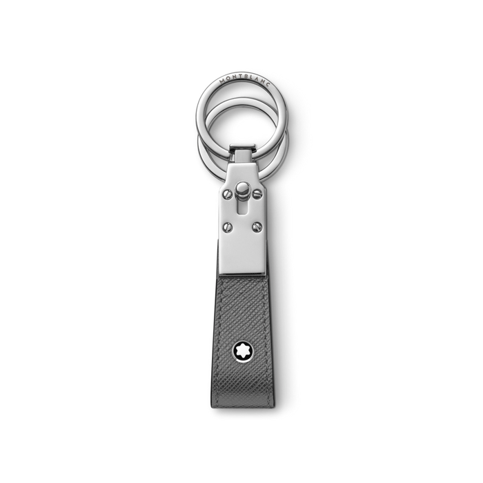 This Montblanc Sartorial Forged Iron Saffiano Leather Loop Key Fob comes with two rings which are finished with polished palladium. 