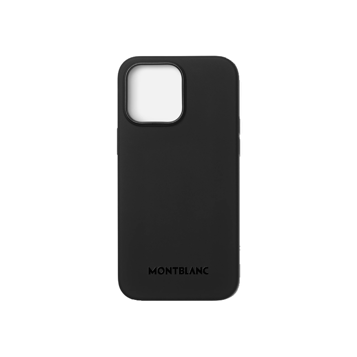 Montblanc's Meisterstück Selection MagSafe iPhone 15 Pro Case is made out of silicone and has a slight grip.