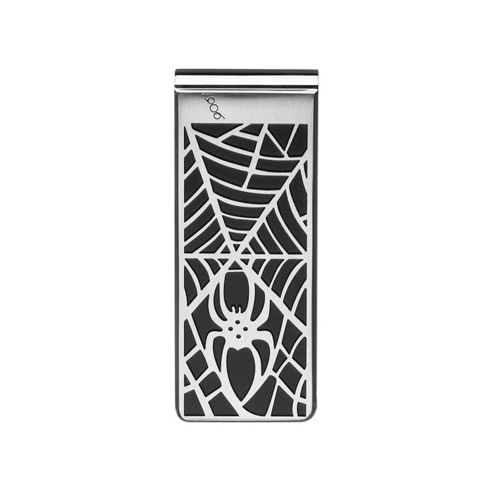 Montblanc money clip with spider web design.