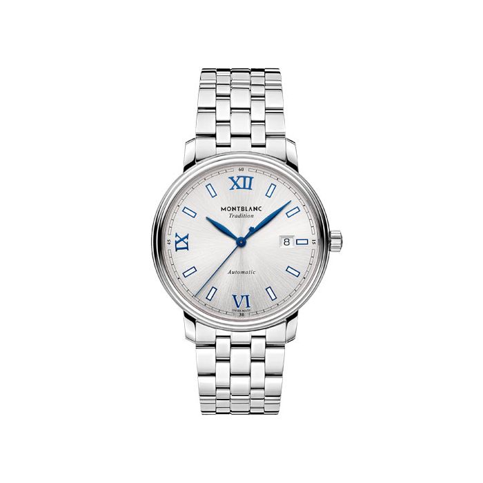 This Stainless Steel Automatic Date Tradition Watch was designed by Montblanc. 