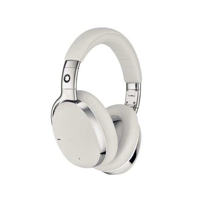 These are the Montblanc MB 01 Smart Travel Over-Ear Gray Headphones. 