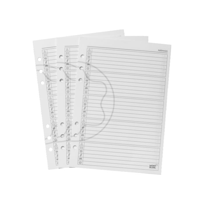 A5 50 White Premium Address Book Pages by Montblanc.
