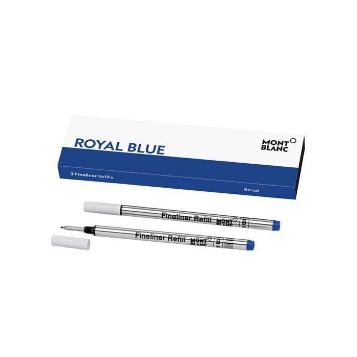 Montblanc pack of 2 royal blue broad fineliner pen refills.