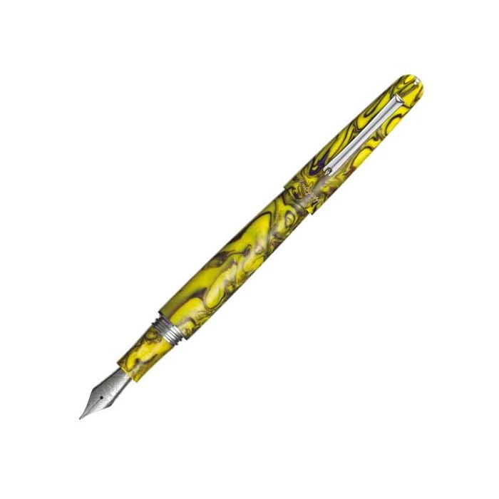 The Montegrappa Elmo Iris Yellow Fantasy Blooms Fountain Pen