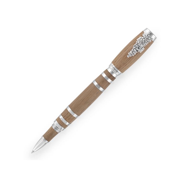 Cap screwed on the end of the Tire-Bouchon oak timber rollerball pen by Montegrappa.