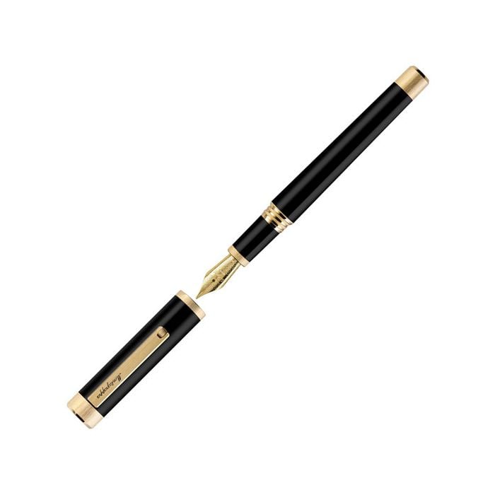 This Zero Black & Yellow Gold Fountain Pen has been designed by Montegrappa.
