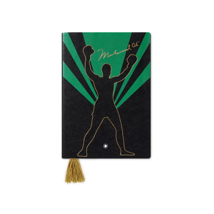 Montblanc's Great Characters #146 Muhammad Ali Lined Notebook comes with a gold tassel bookmark to add a luxury feel. 