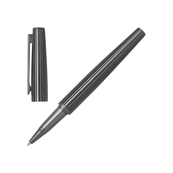 This Hugo Boss Nitor Brass Rollerball Pen Pinstripe Gunmetal is numbered individually. 