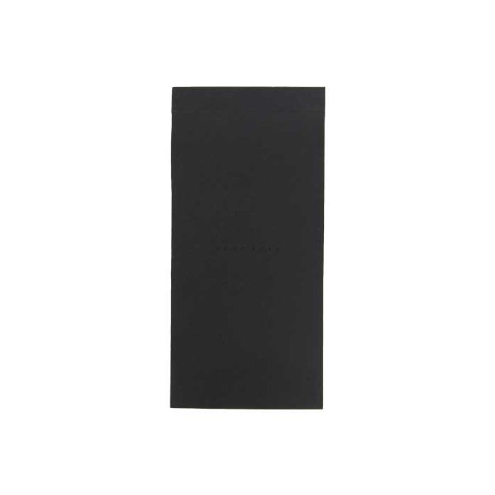 This Hugo Boss notepad refill is made from black cardboard.