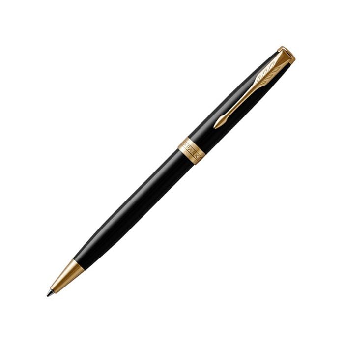 This Sonnet Black Lacquer & Gold Ballpoint Pen has been designed by Parker. 