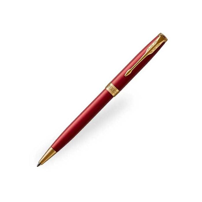 The Parker Sonnet Red Lacquer with Gold Trim Ballpoint Pen