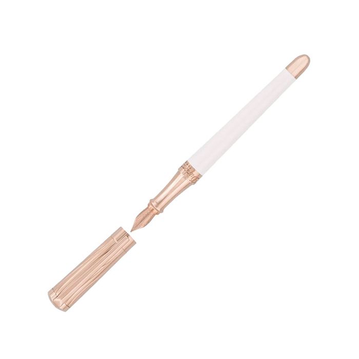 This White Lacquer & Rose Gold Liberté HER Fountain Pen has been designed by S.T. Dupont Paris.