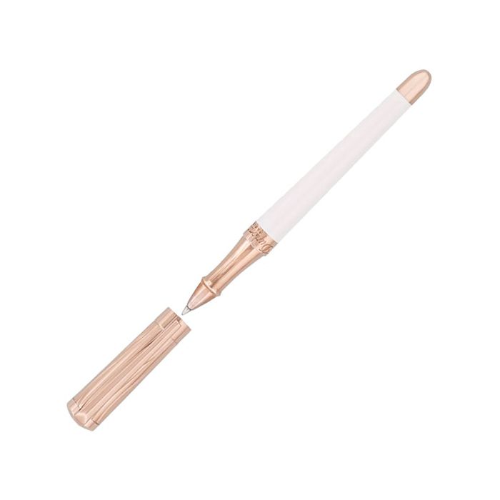 This White Lacquer & Rose Gold Liberté HER Rollerball Pen has been designed by S.T. Dupont Paris.