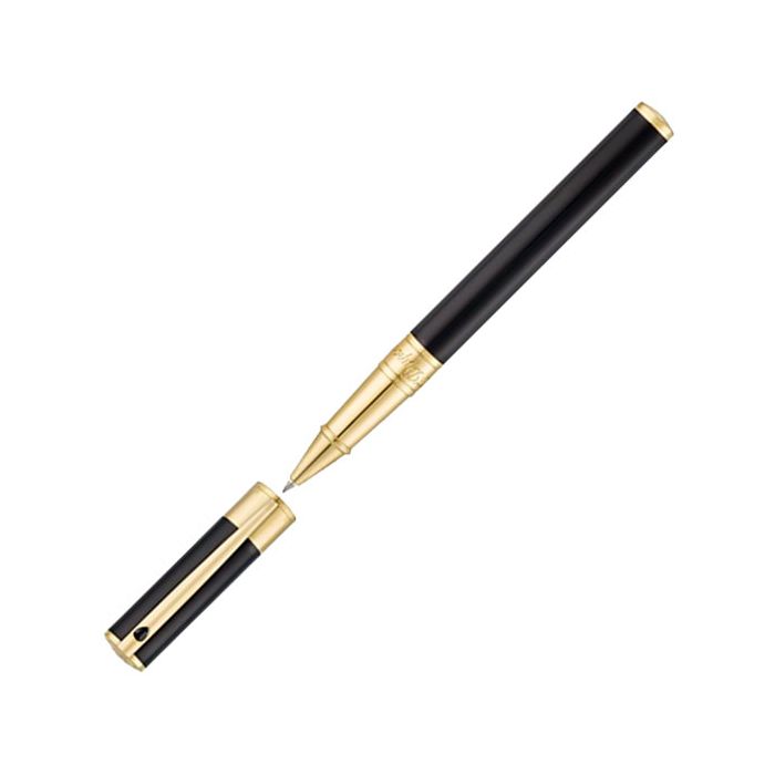 This Black & Gold D-Initial Rollerball Pen was designed by S.T. Dupont. 