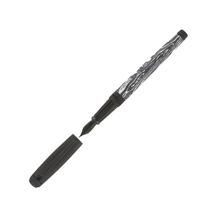 This Line D Large Carbon Fibre Dark Storm Fountain Pen is designed by S.T. Dupont Paris. 