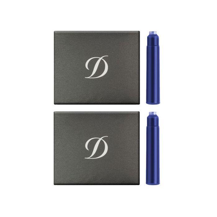 Royal Blue Ink Cartridges 2 x Pack of 6 designed to suit S.T. Dupont Paris fountain pens. 