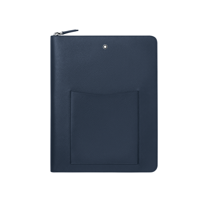 Montblanc's Sartorial Blue Saffiano Leather Notepad Holder With Snowcap Emblem. 